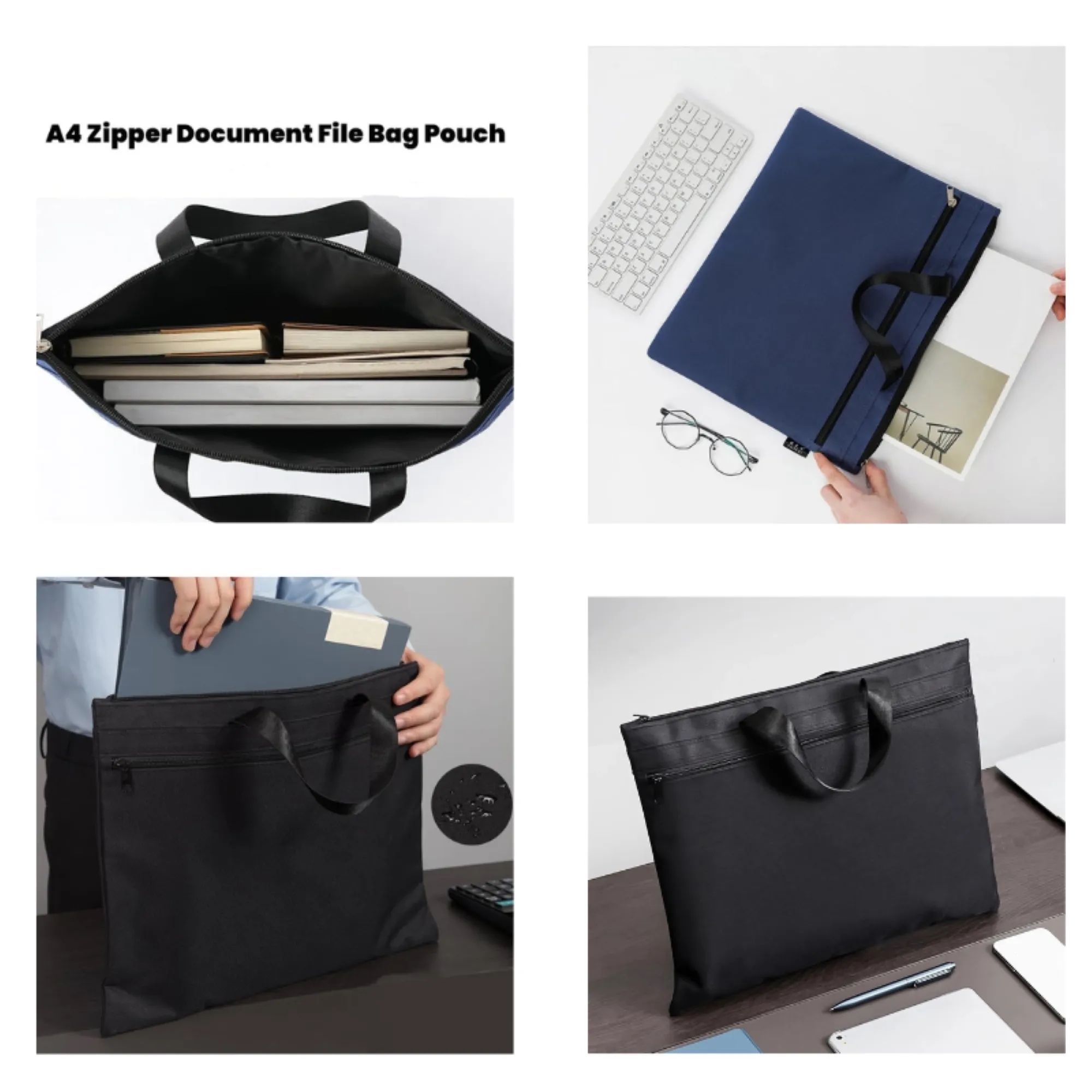 Dual Pocket Waterproof Oxford Cloth Tote File Bag 3
