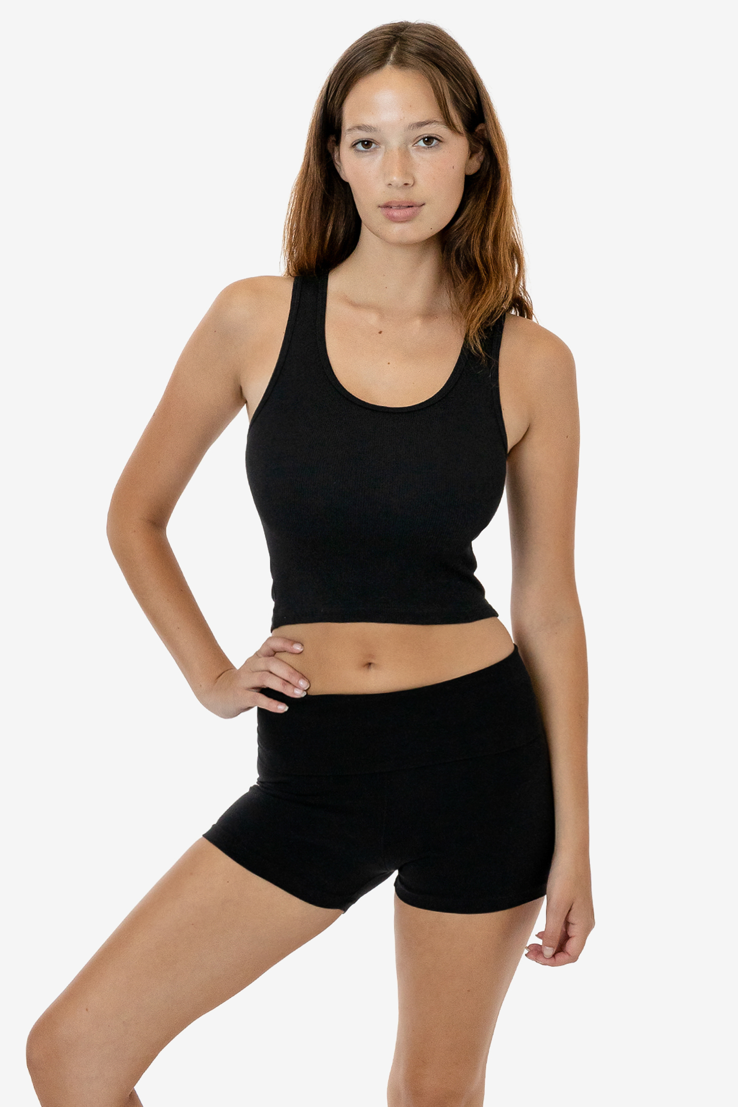 COTTON SPANDEX 2X1 RIB CROP TANK 7
