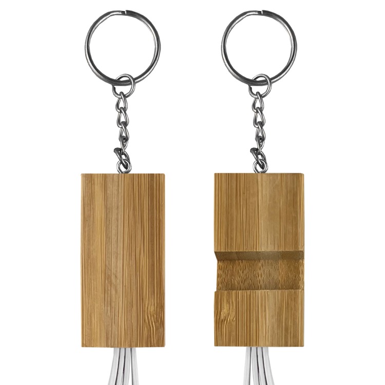 Phone Stand Bamboo Charging Cable Key Ring 3