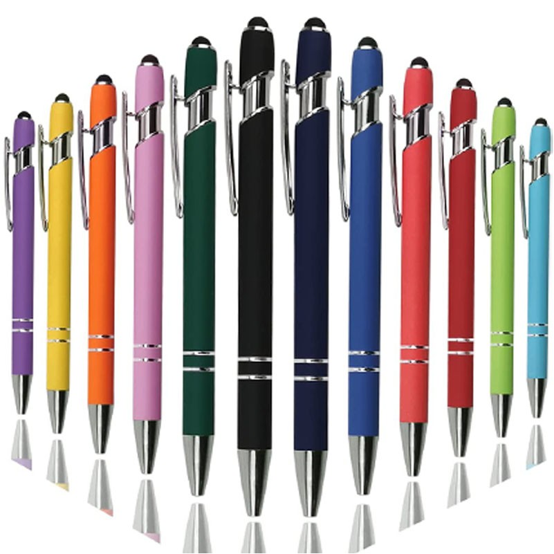 Metal Ballpoint Pen With Stylus Tip Silver 16