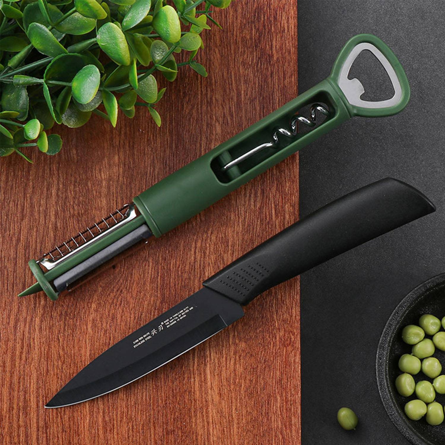 Peeling fruit knife and bottle opener set 4