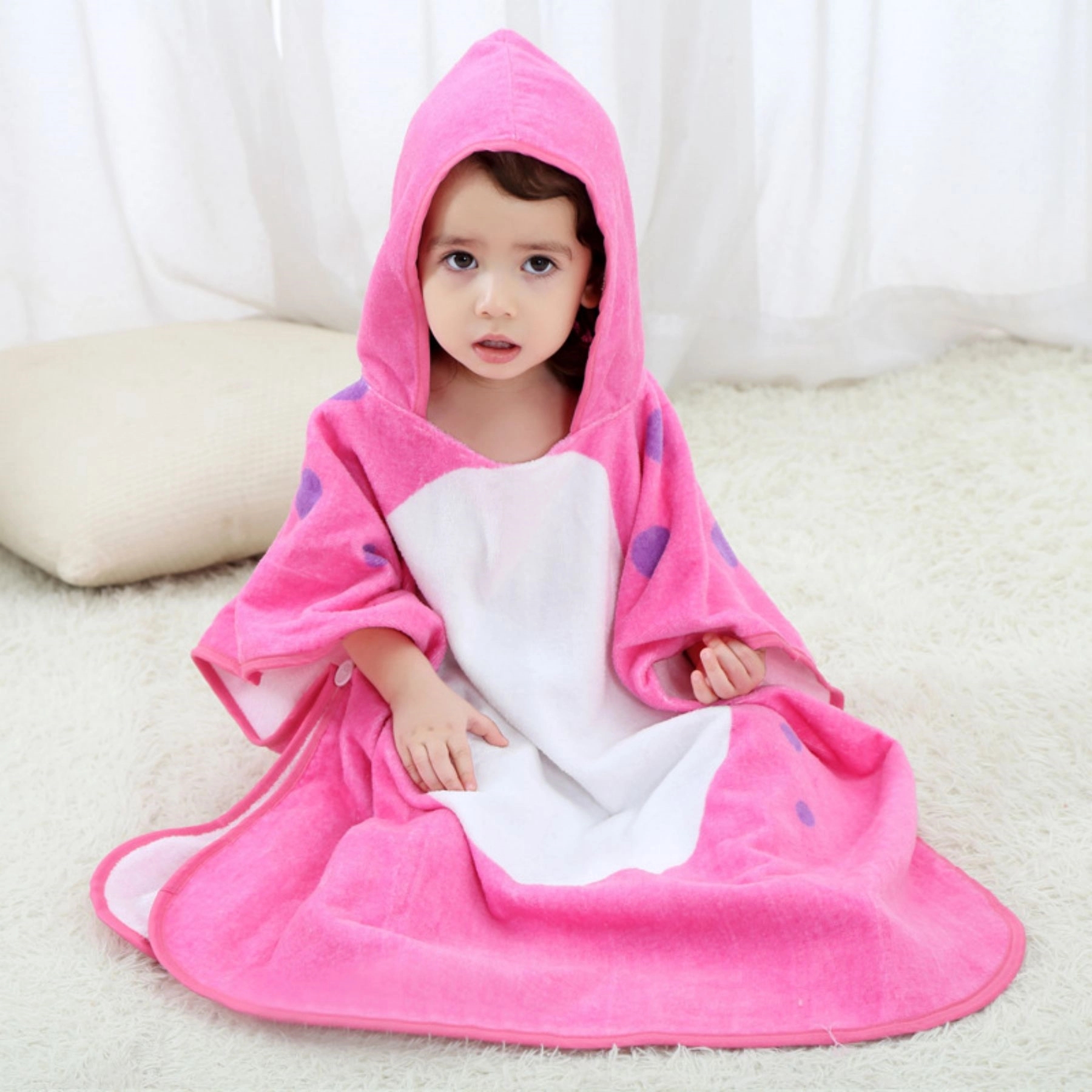 Kids Bath Pool Beach Towel Robe With Hood 8