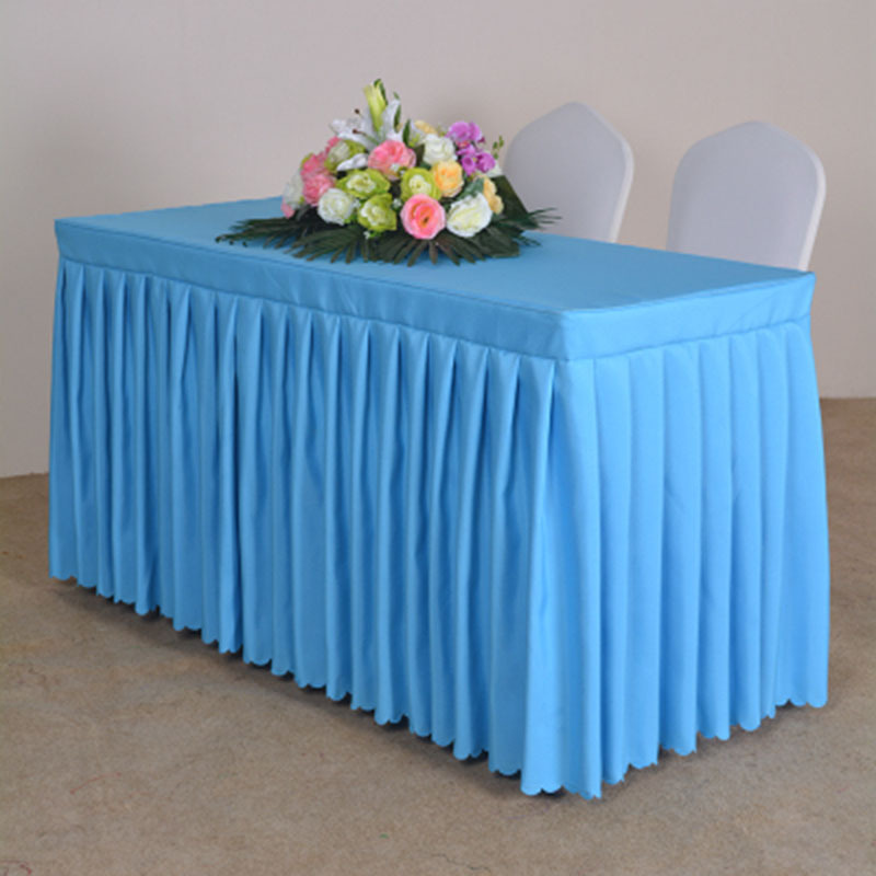Rectangular Plain Color Thickness Table Skirt 11