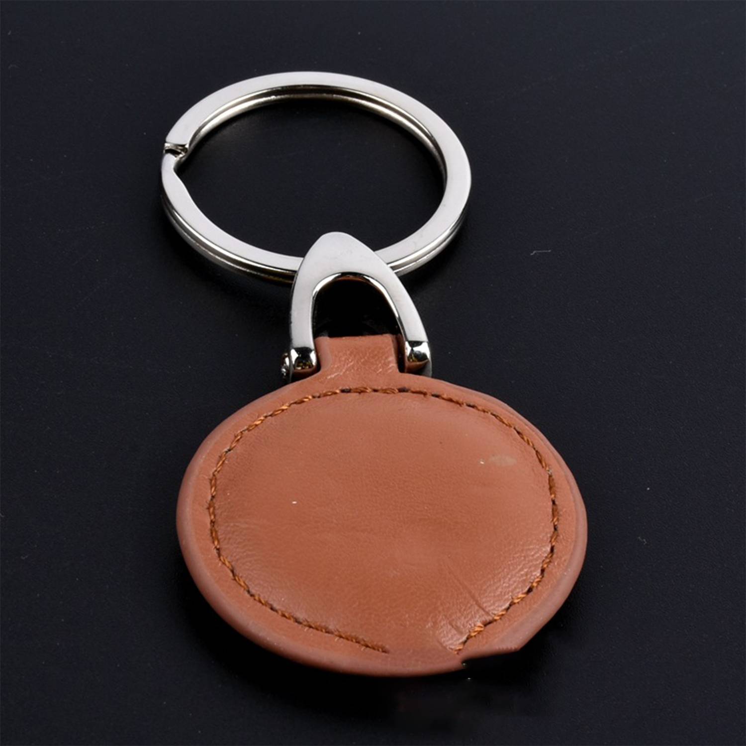 Heart Shaped Leather Key Holder with metal Charm 4