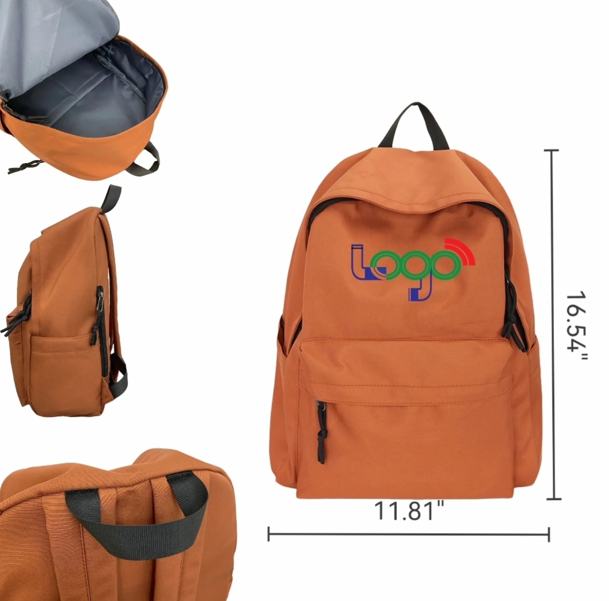 Large-Capacity Solid-Color School Backpack 1