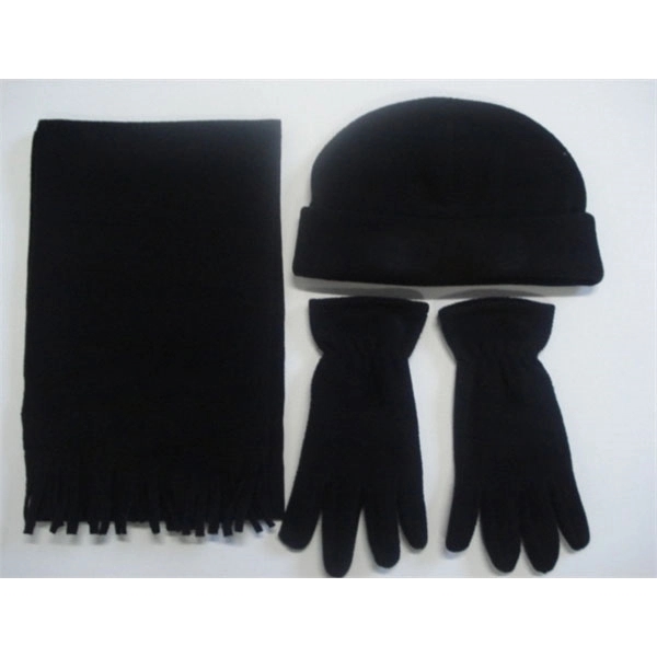 Polar Fleece 3 Piece Hat Scarf Glove Set 8
