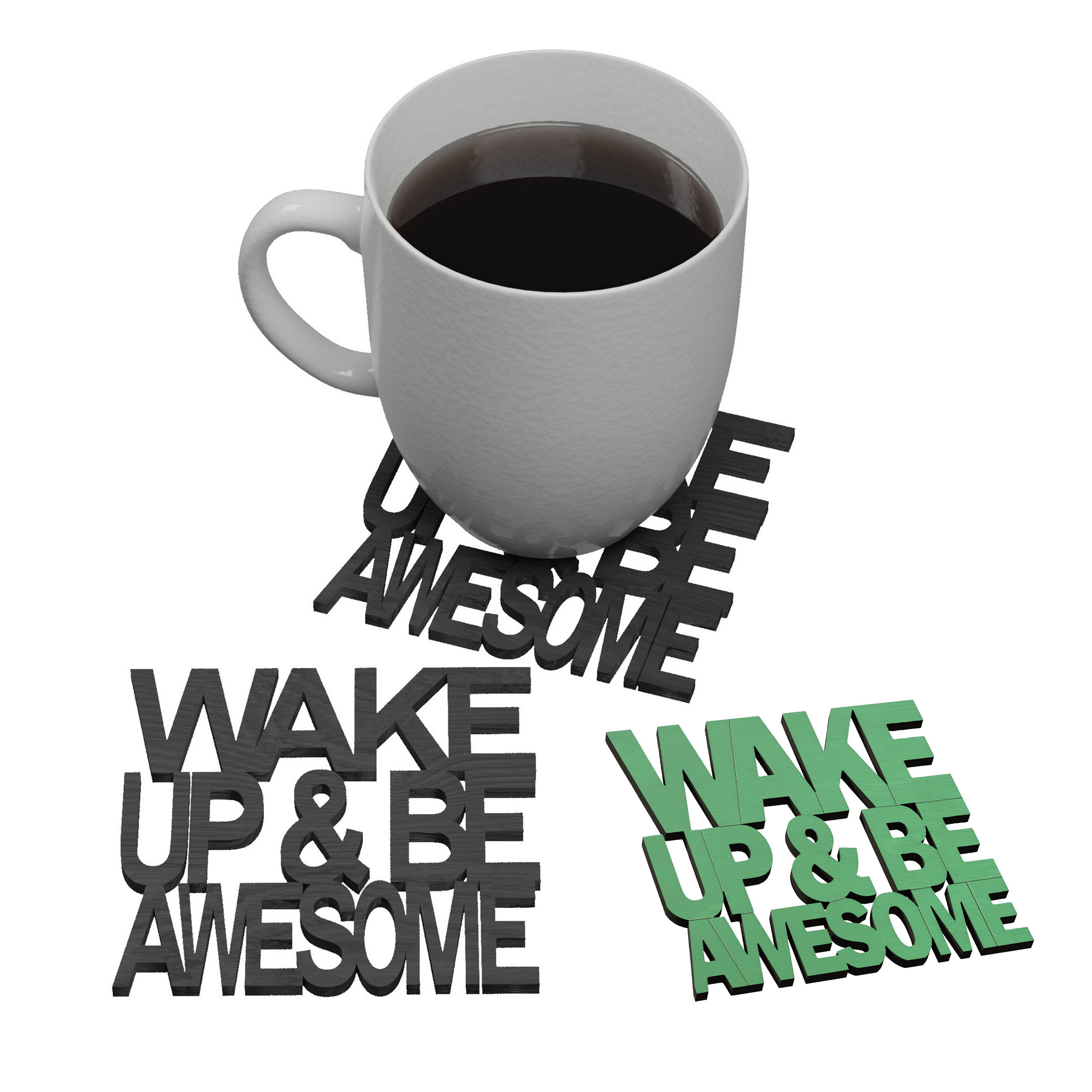 Personalized Words Wooden Coaster 2