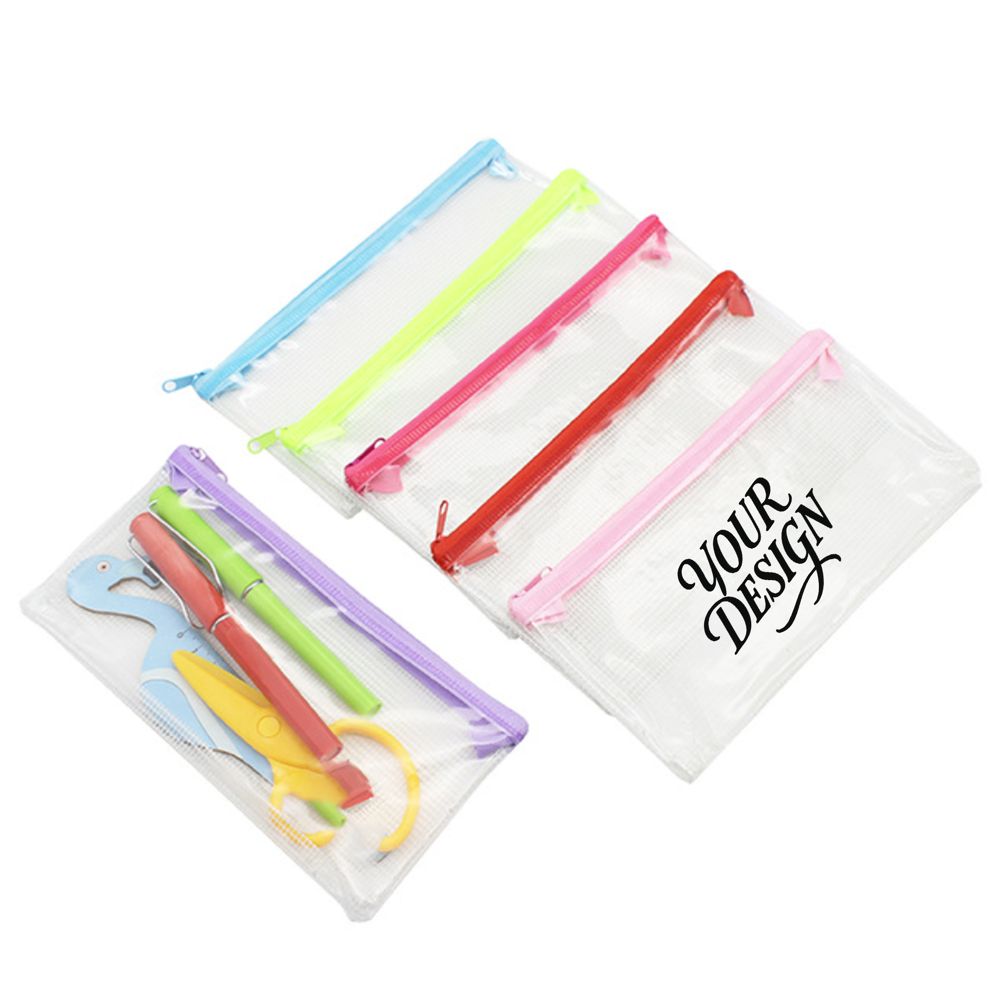 Custom Transparent Zipper Pencil Pouch 2