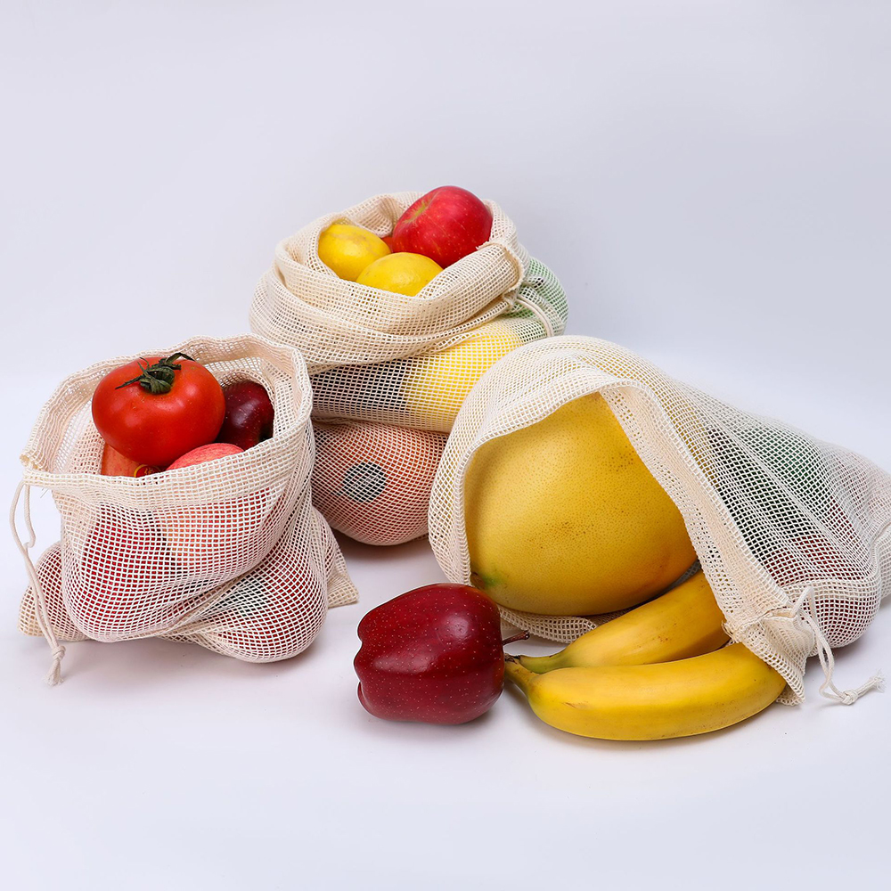 Storage Cotton Mesh Drawstring Bag 7