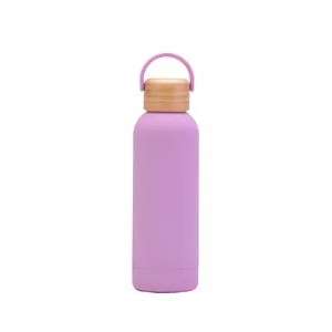 17 Oz Bamboo Lid Water Bottle With Handle, custom water bottle with logo imprint 3