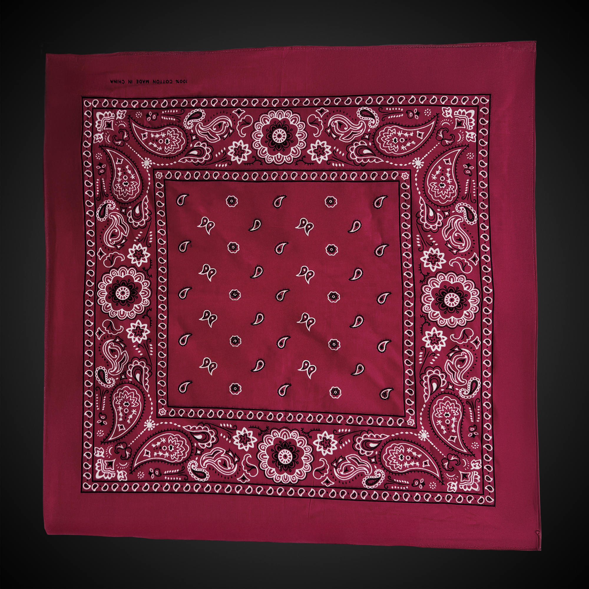 Burgundy 22" x 22" Cotton Paisley Bandanas