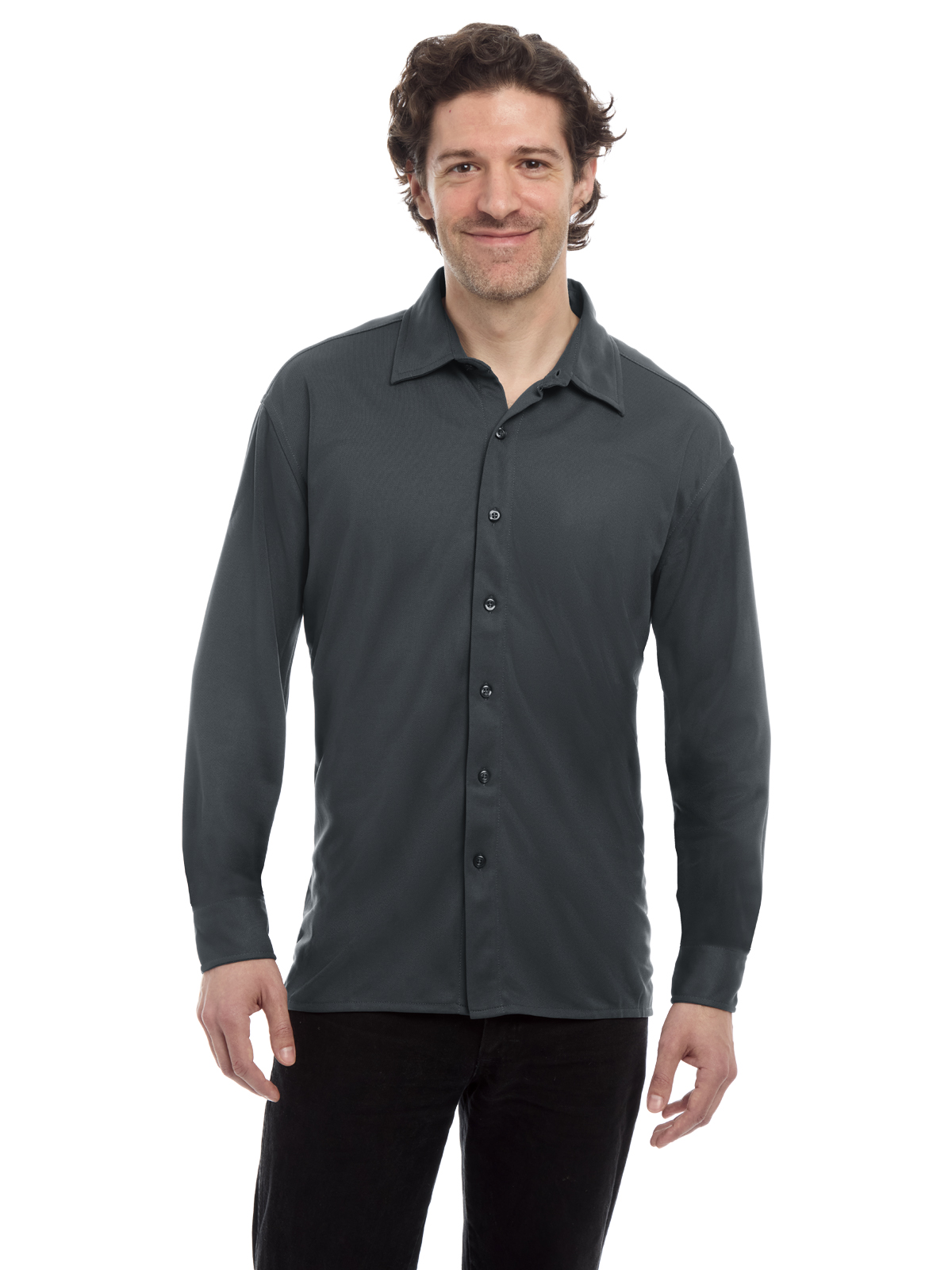 Blue Generation - Men's Pocketless Knit Stretch Woven Shirt