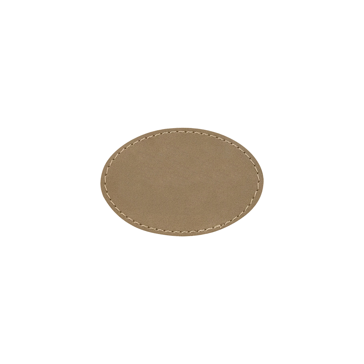 3" x 2" Light Brown Leatherette Oval Patch with Adhesive 2