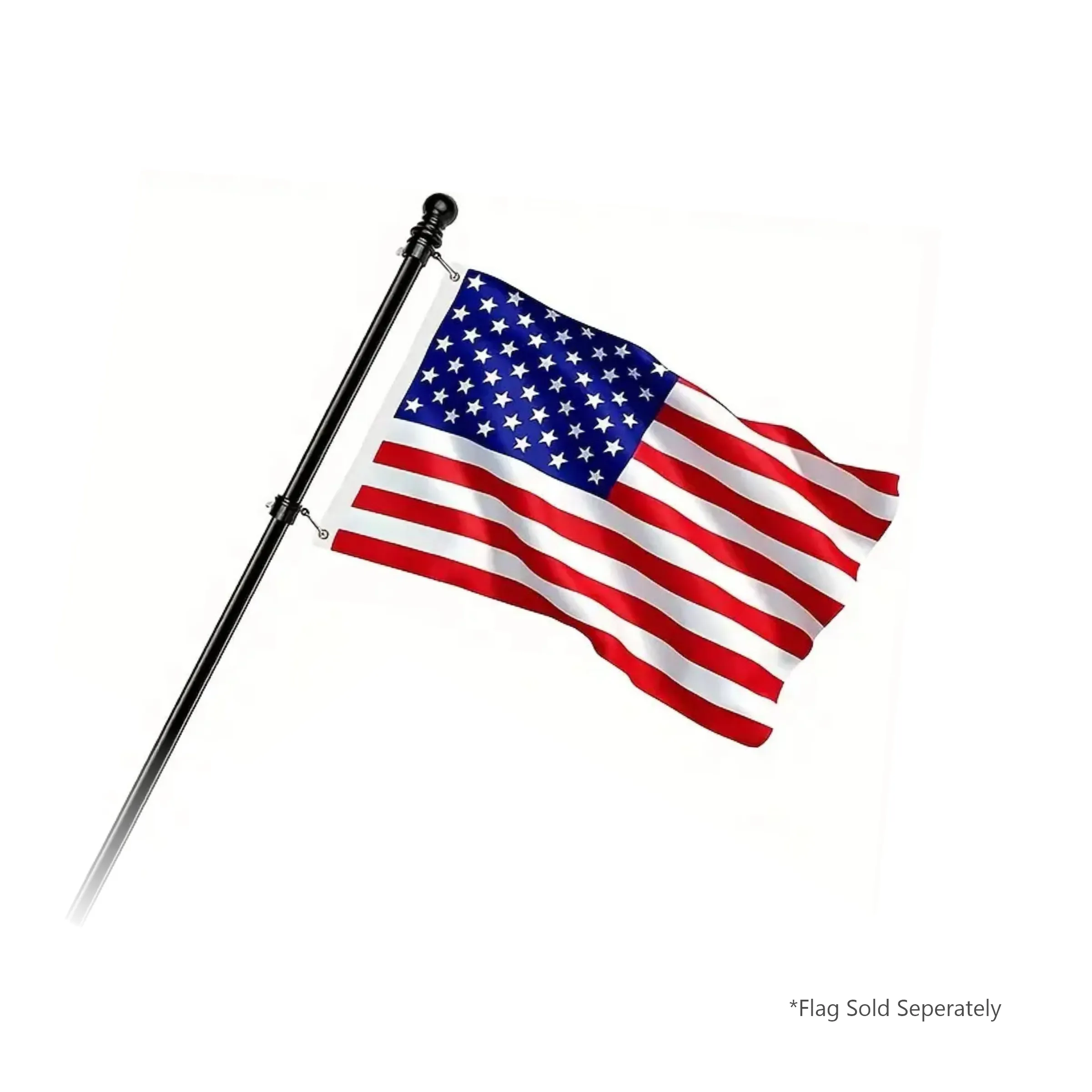 5' Flagpole with Rotating Clips 2