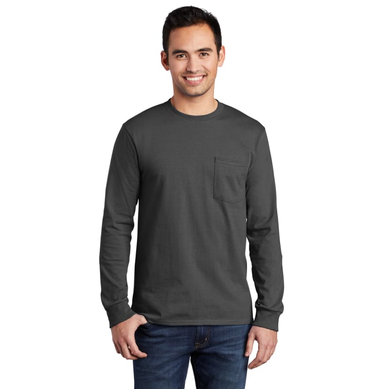 Port & Company Tall Long Sleeve Essential Pocket Tee. 25