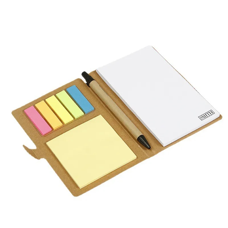 Kraft Notepad with Sticky Notes and Pen 8