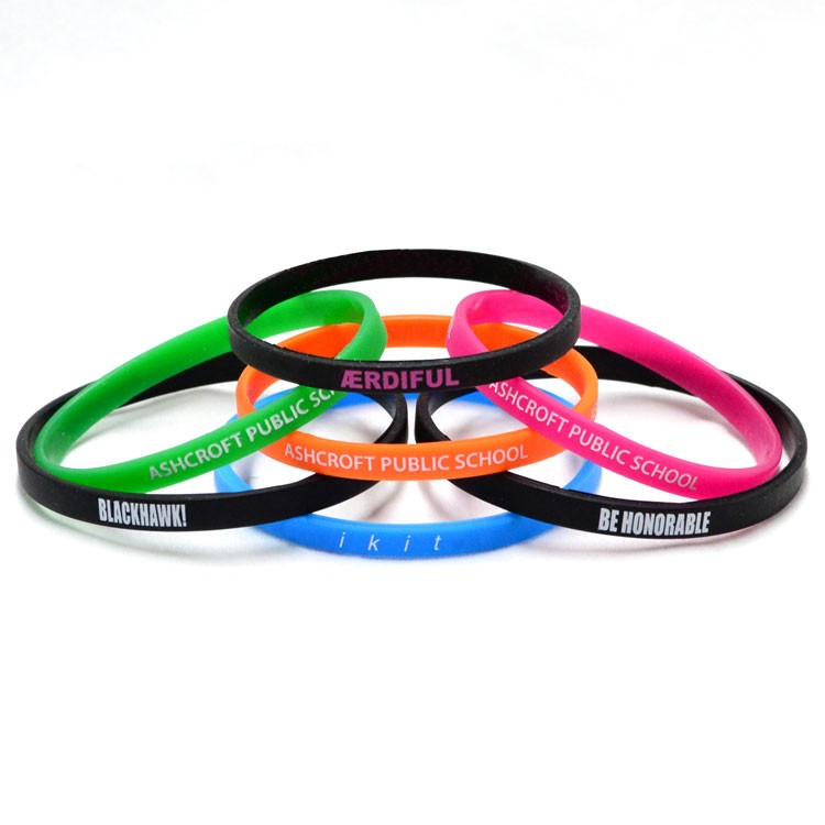 1/4" Mini Printed Silicone Wristband 1