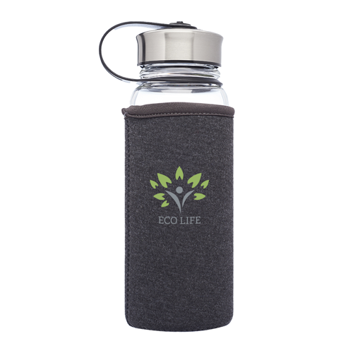 Kangaroo Glass Water Bottle - Neoprene Pouch Covering, 25 2