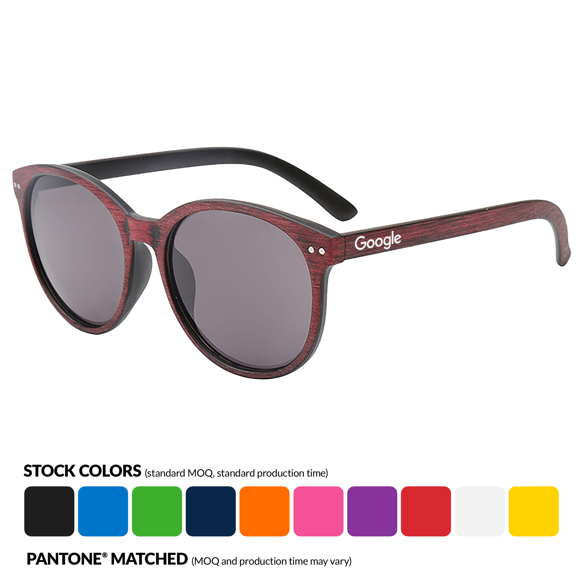 Brushed Wood with Dark Lenses Promotional Sunglasses w/ 1color imprint 4