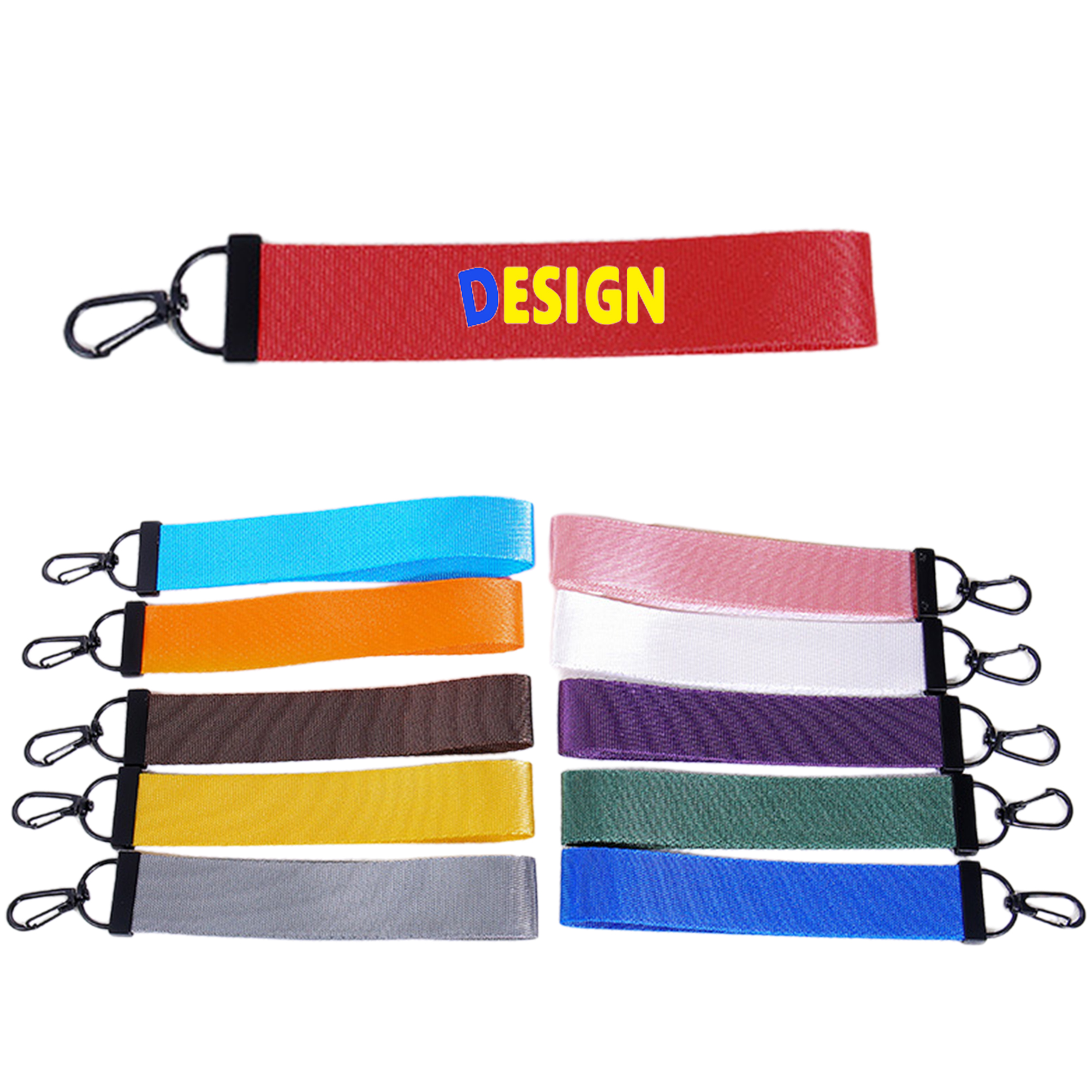 Plain Color Ribbon Keychain Lanyard 4