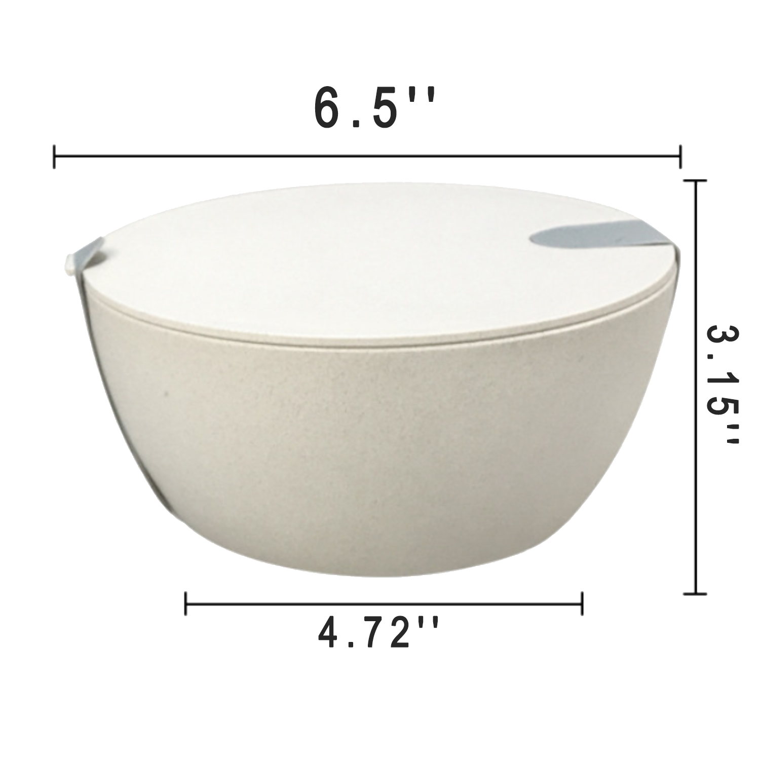 25oz Leakproof Lid Wheat Straw Round Salad Bowl 5