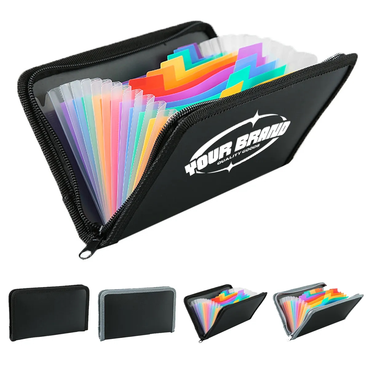 A6 Zipper Rainbow Bill Organizer Documents Storage 2