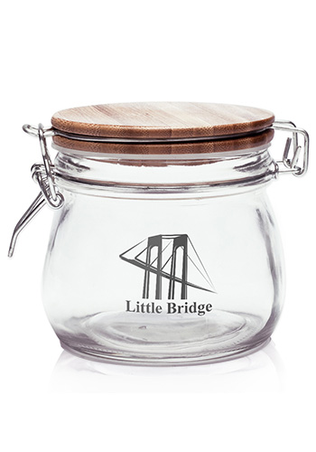16 oz Glass Candy Jars with Wire Wooden Lids 13