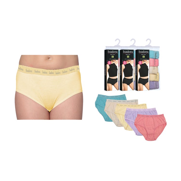 Women's Cotton Briefs - Pastel Tones 5 Pack Sizes 8-10 1