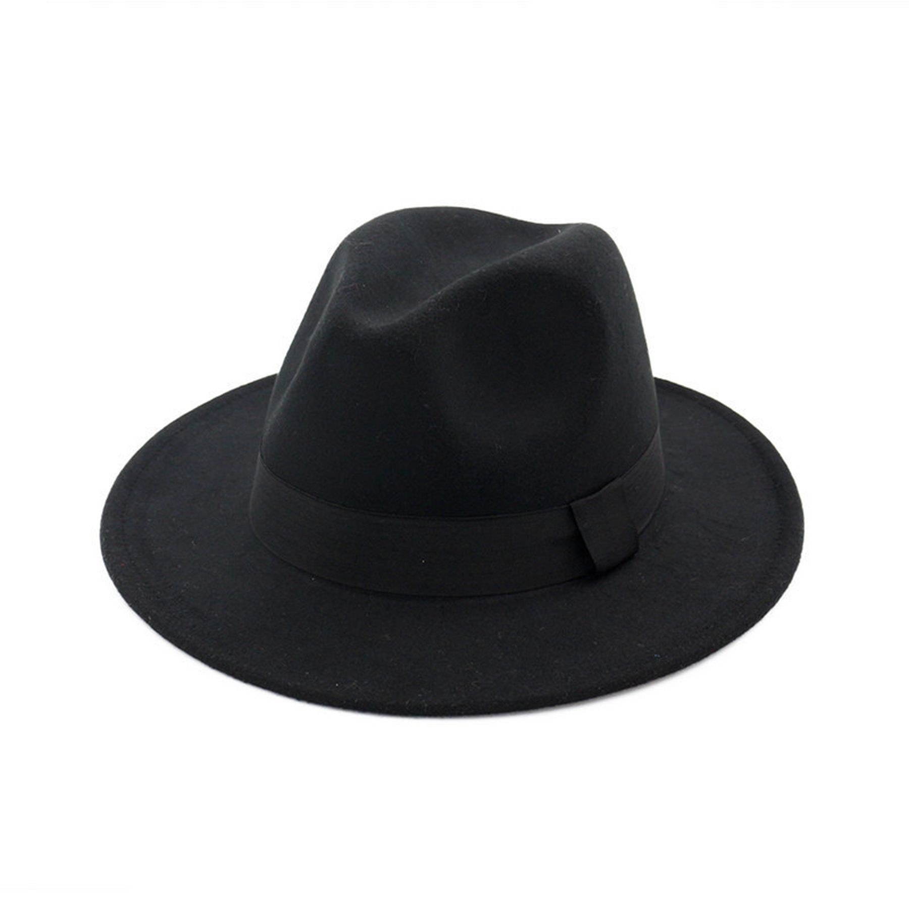 Classic Wide Brim Wool Felt Panama Fedora Hat Jaze Cap 8