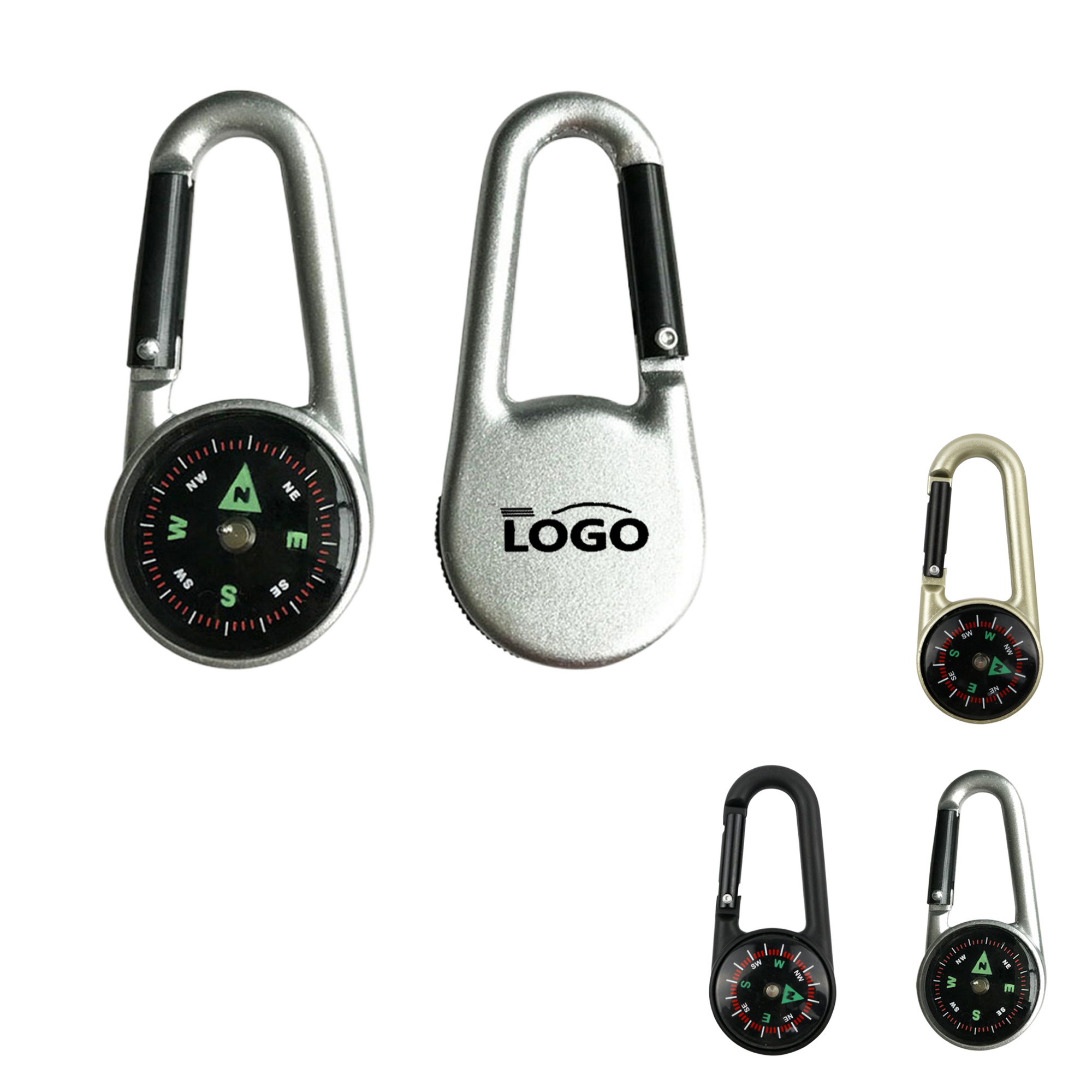 Metal Carabiner Compass Keychain For Outdoors 2