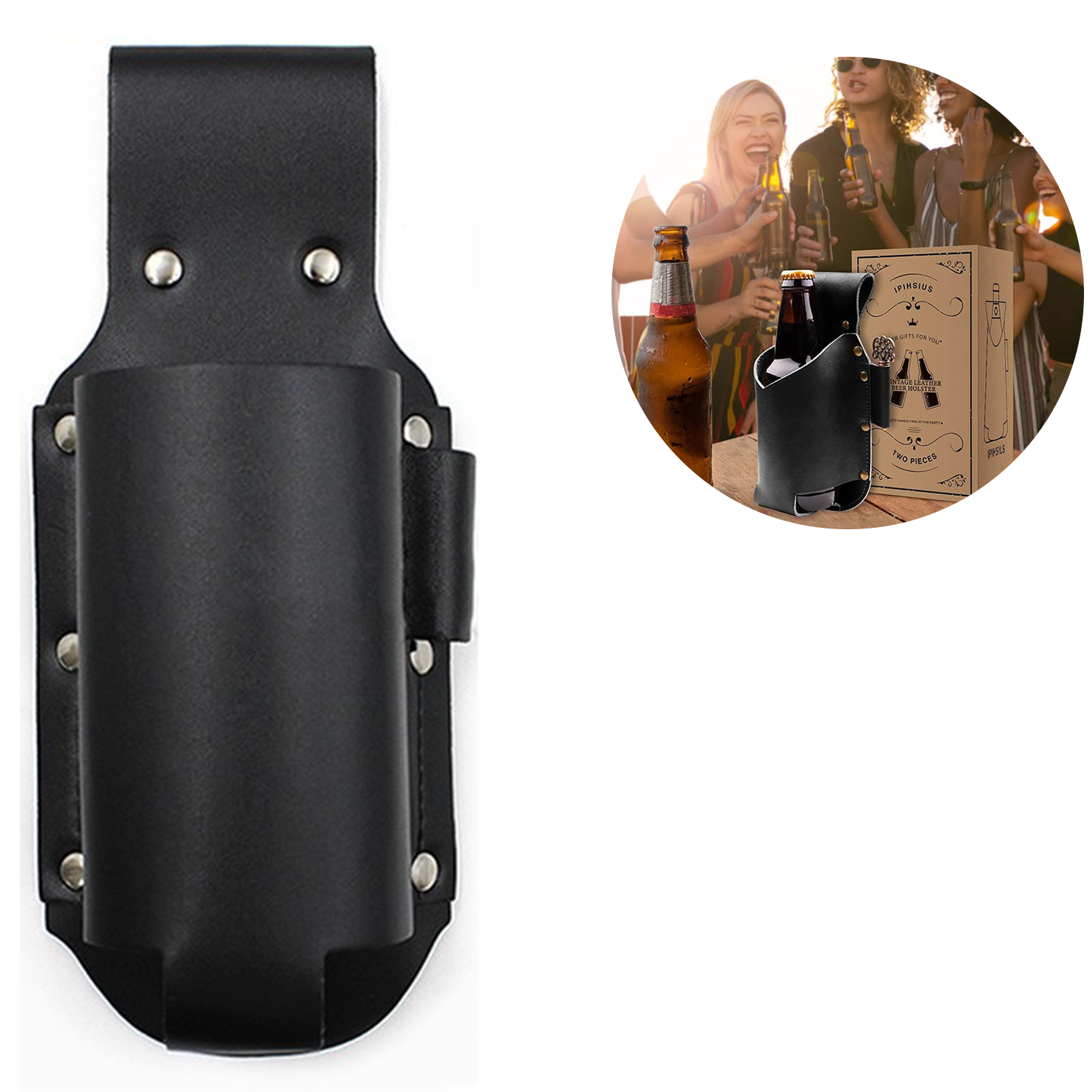 PU Leather Waist Mounted Beer Holder 3
