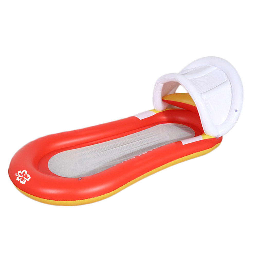 Inflatable Floating Bed With Pillow W/Awning 1