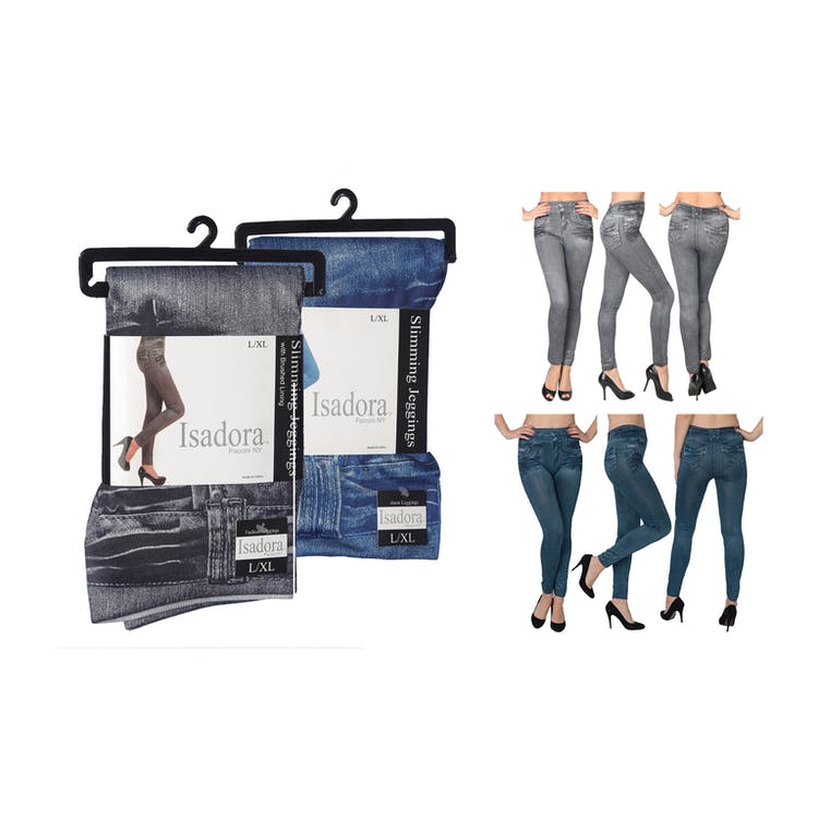 Women's High-Waist Jeggings - Blue Black S/M & L/XL 2