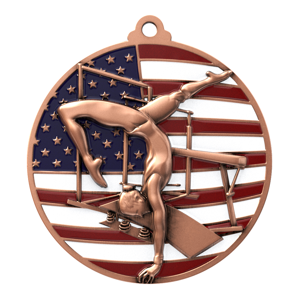 Gymnastics Patriotic Medallion (2-3/4") 10