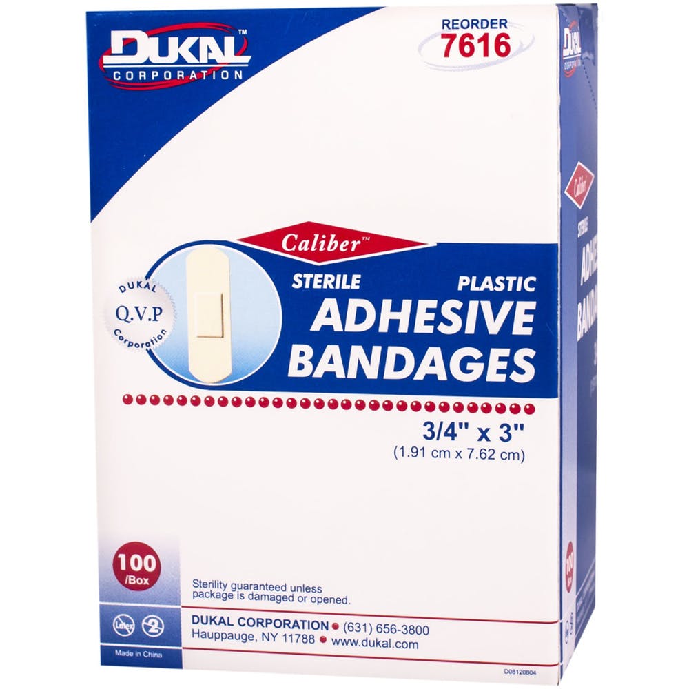 Adhesive Bandages - Plastic Sterile 100 Count 0.75" x 3" 1