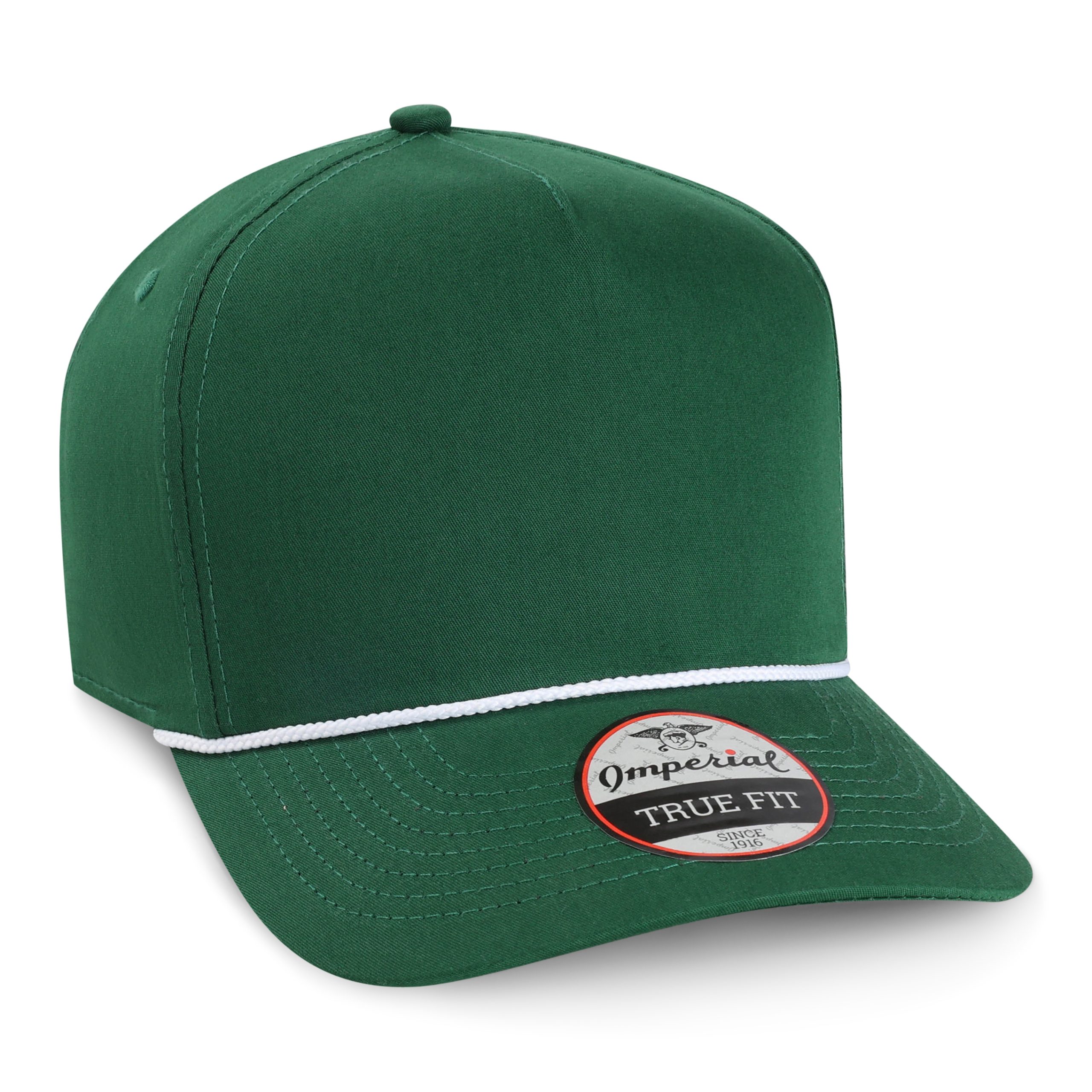 Imperial 5056 5-Panel The Barnes Cotton Rope Cap w/ Leatherette Patches or Embroidery 32