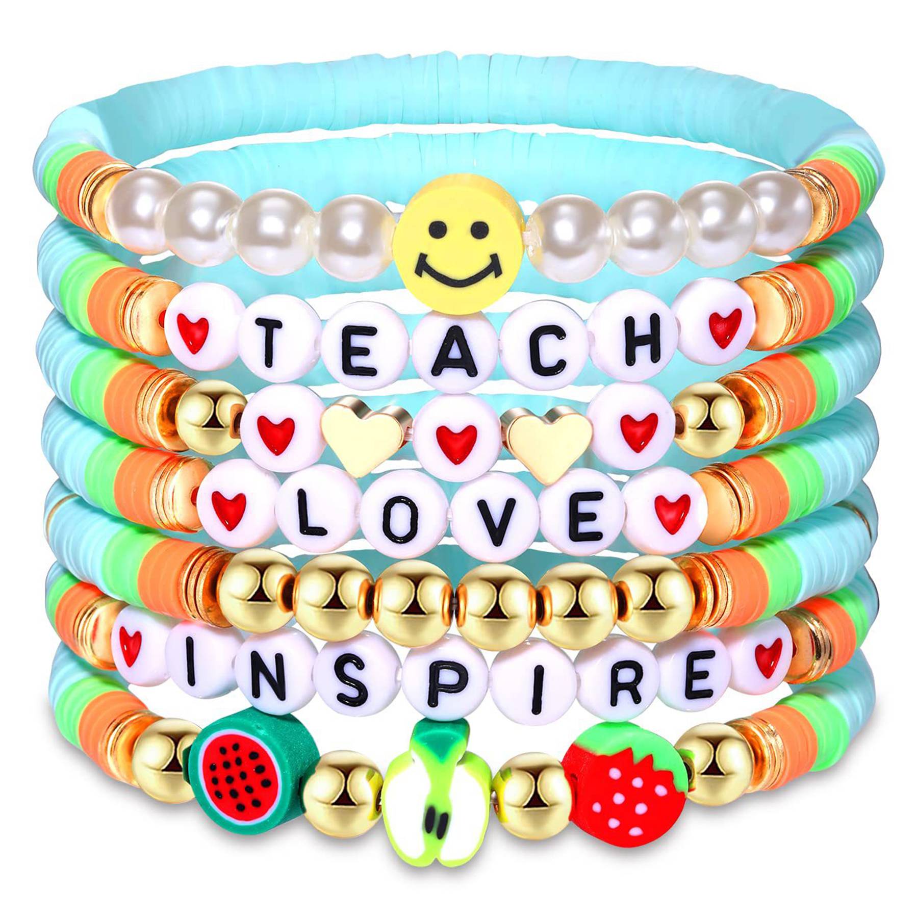 Plastic Colorful soft earthenware pendant bracelet 3