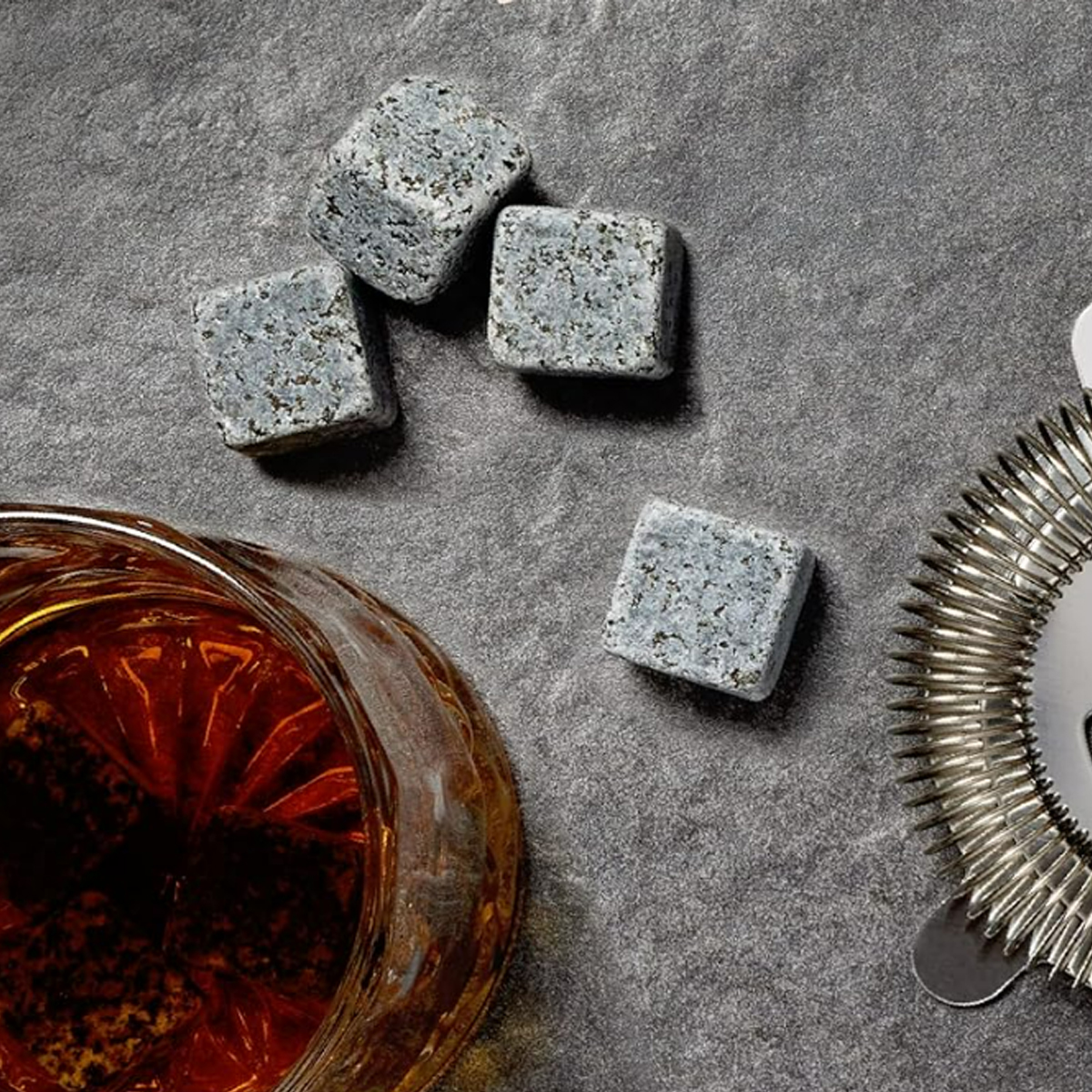 Whiskey Chilling Stones Gift Set W/ Wooden Tray and Gift Box 3