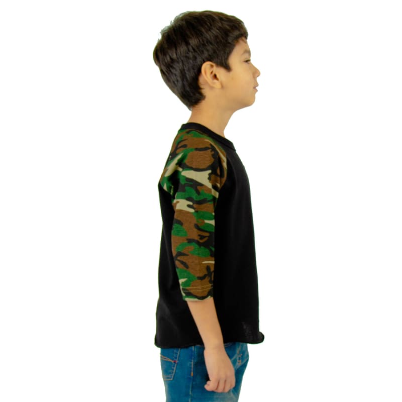 Shaka Wear Youth Three-Quarter Sleeve Camo Raglan T-Shirt 4