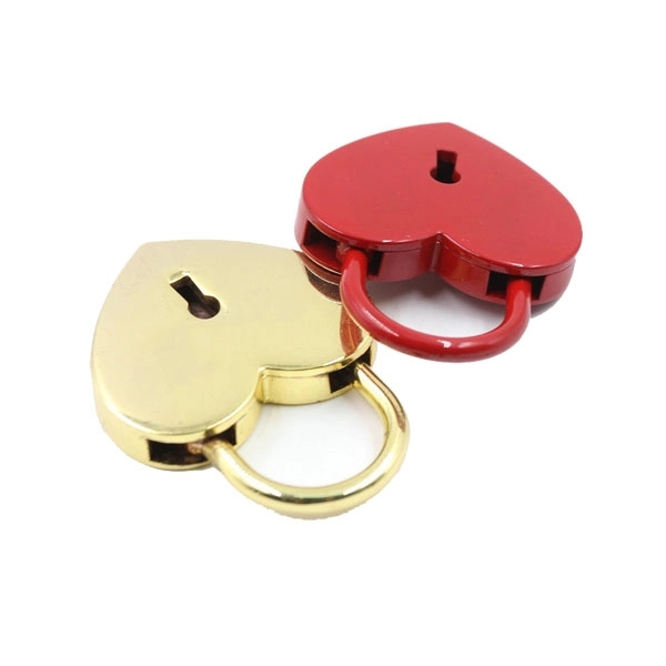 Heart Shape Nickel Metal Pad Lock And Key 1