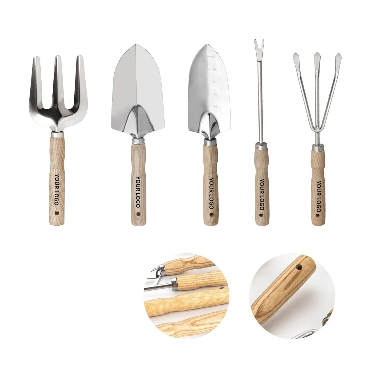 Stainless Garden Tool Set with Wooden Handles 3