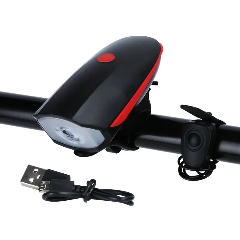 USB Rechargeable Bike Front Light with Horn 7