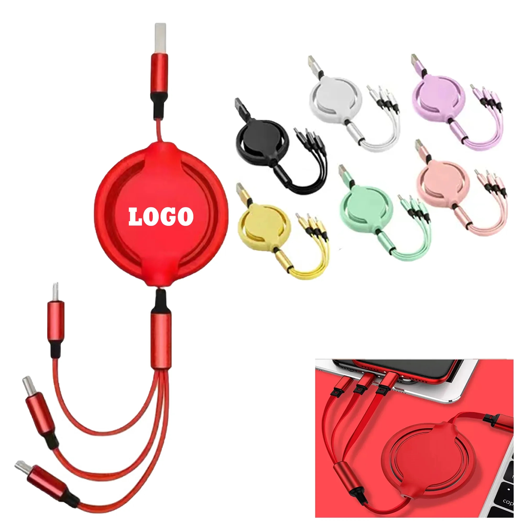 Retractable Portable 3-in-1 Charging Cable 2