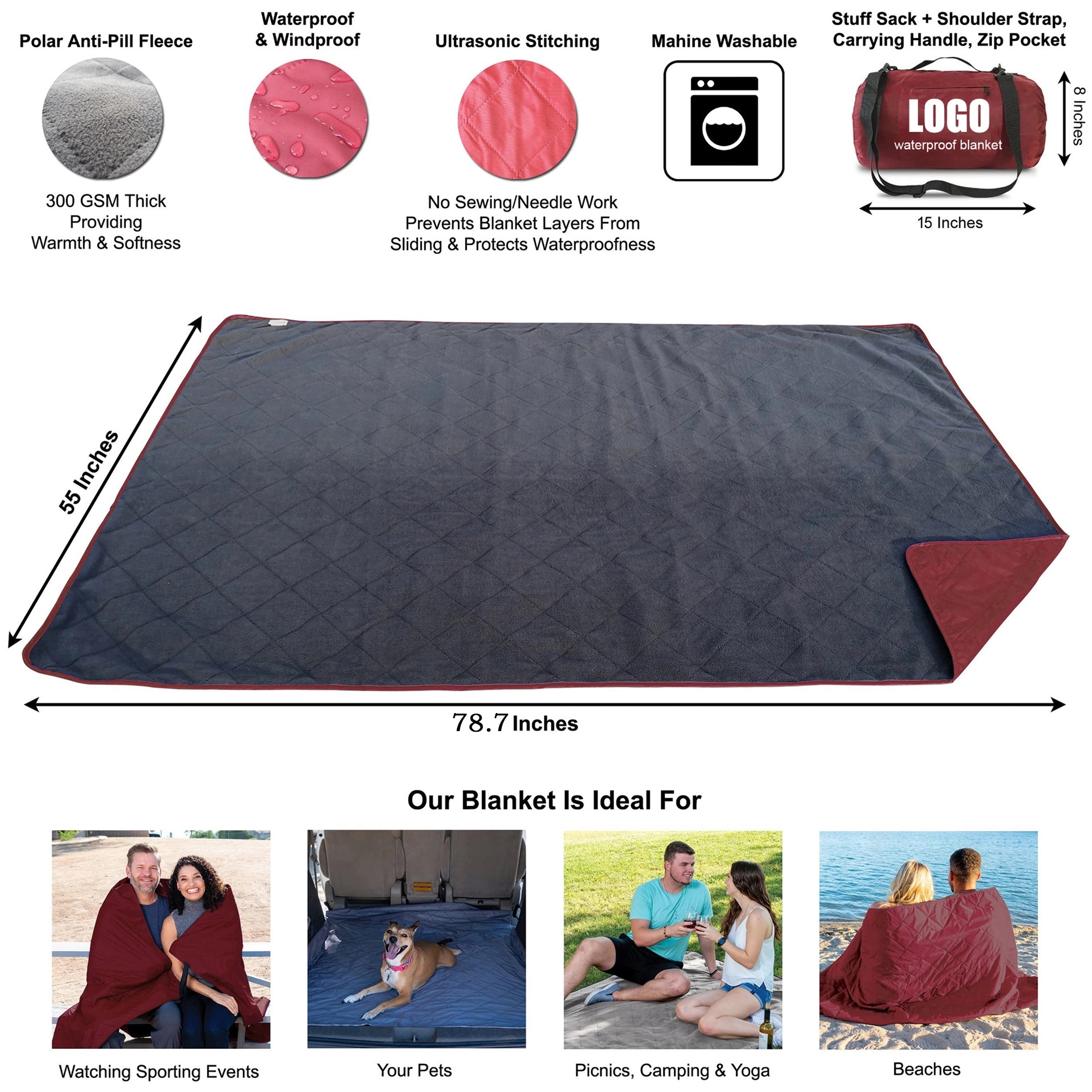 Soft Fleece Camping Blanket 2