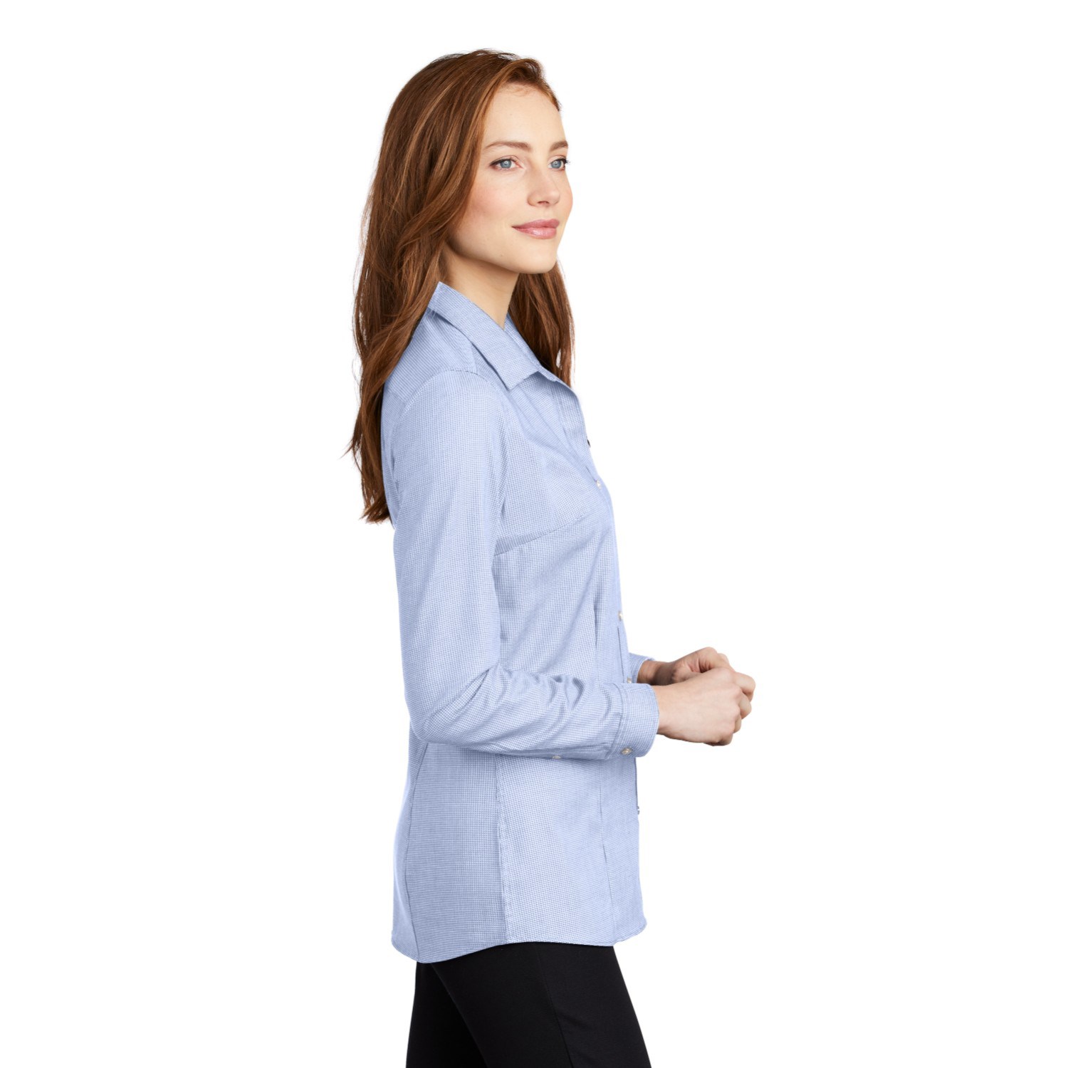 Port Authority Ladies Pincheck Easy Care Shirt 3.4 oz Custom 1