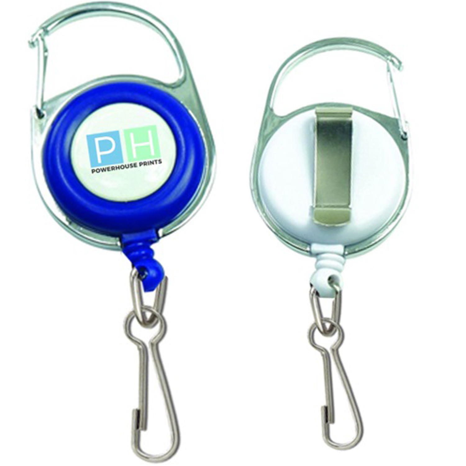 Retractable Carabiner Badge Reel w/ J-Hook & Belt clip 2