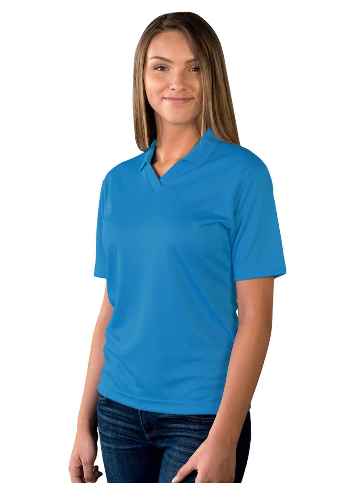 Blue Generation - Women's Pocketless Wicking V-Neck Polo 42