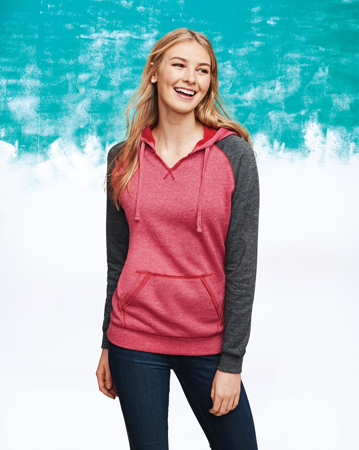 Women's Lightweight Fleece Raglan Hoodie
