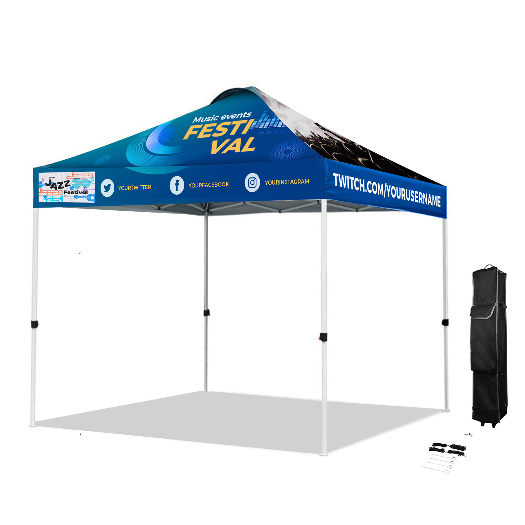 10' Pop Up Tent 600D Polyester With Vented Canopy 1