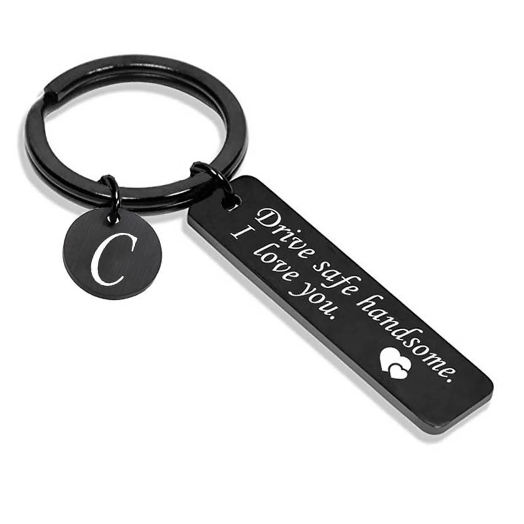 Stainless Steel Letter Keychain 7